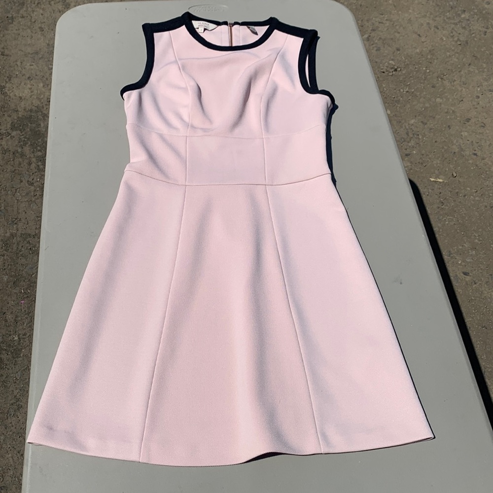 Ted Baker London Cream and Black A-Line Mini Dress